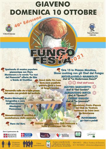 Giaveno, dal 3 al 10 ottobre appuntamento con &quot;Fungo in Festa&quot;