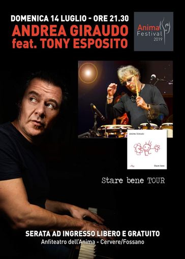 Parte l'Anima Festival: sul palco dell'evento internazionale duetteranno anche Andrea Giraudo e Tony Esposito