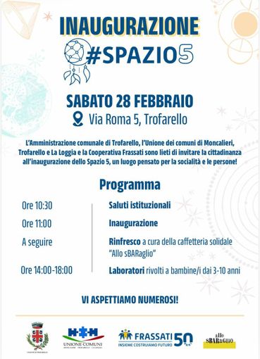 La locandina che annuncia l'inaugurazione di sabato 28