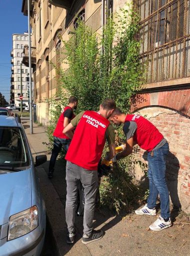 “Marciapiede invaso dagli arbusti: CasaPound ripulisce via Fontanesi”