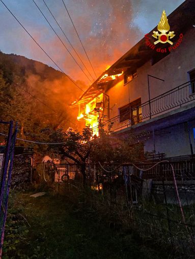 Incendio in un'abitazione di Salbertrand