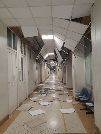 controsoffitto crollato