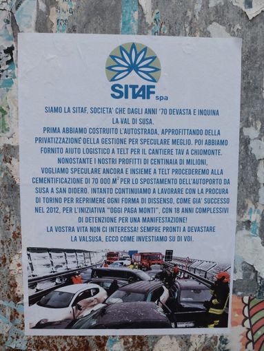 I volantini No Tav contro Sitaf I volantini No Tav contro Sitaf