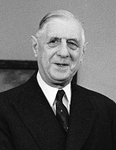 Una immagine d'epoca dell'ex presidente francese Charles De Gaulle