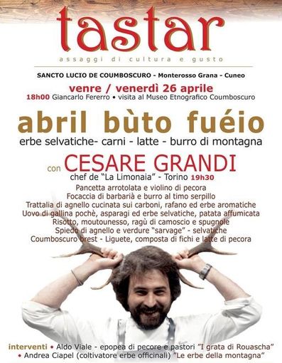 TASTAR: in scena la cultura del gusto a Coumboscuro, si comincia il 26 aprile TASTAR: in scena la cultura del gusto a Coumboscuro, si comincia il 26 aprile