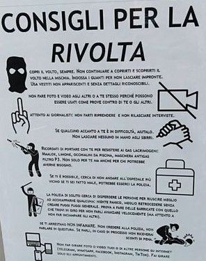 manifesto 'consigli per la rivolta' manifesto 'consigli per la rivolta'