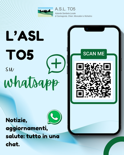 L’ASL TO5 lancia il suo canale whatsapp per una comunicazione più vicina ai cittadini L’ASL TO5 lancia il suo canale whatsapp per una comunicazione più vicina ai cittadini