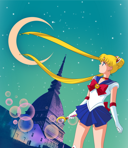Illustrazione realizzata da Pietro Antonazzi per la locandina della mostra &quot;Sailor Moon: 25 anni in Italia&quot;