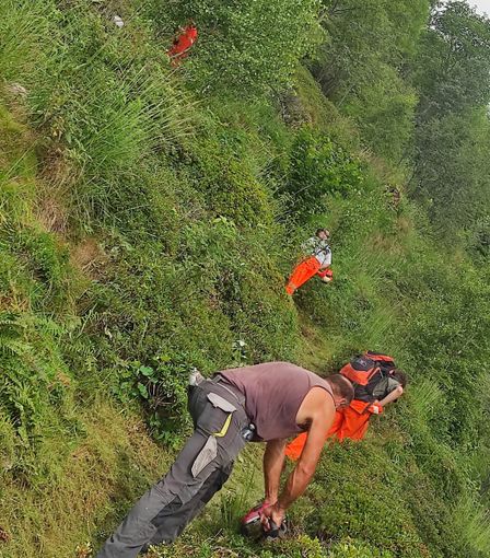 I lavori di pulizia sul sentiero
