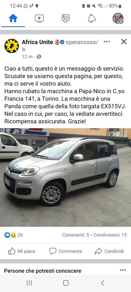 post facebook per auto rubata post facebook per auto rubata