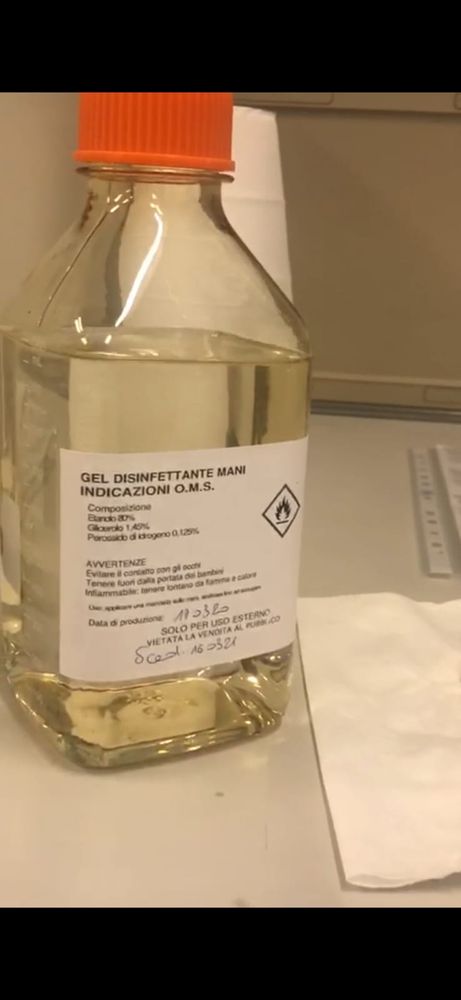 Coronavirus, in otto giorni Arpa ha prodotto più di mezza tonnellata di gel igienizzante Coronavirus, in otto giorni Arpa ha prodotto più di mezza tonnellata di gel igienizzante