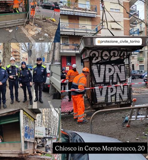 Rimosso un chiosco in corso Montecucco