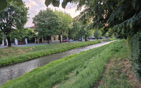 Il Lemina nella zona ospedale a Pinerolo