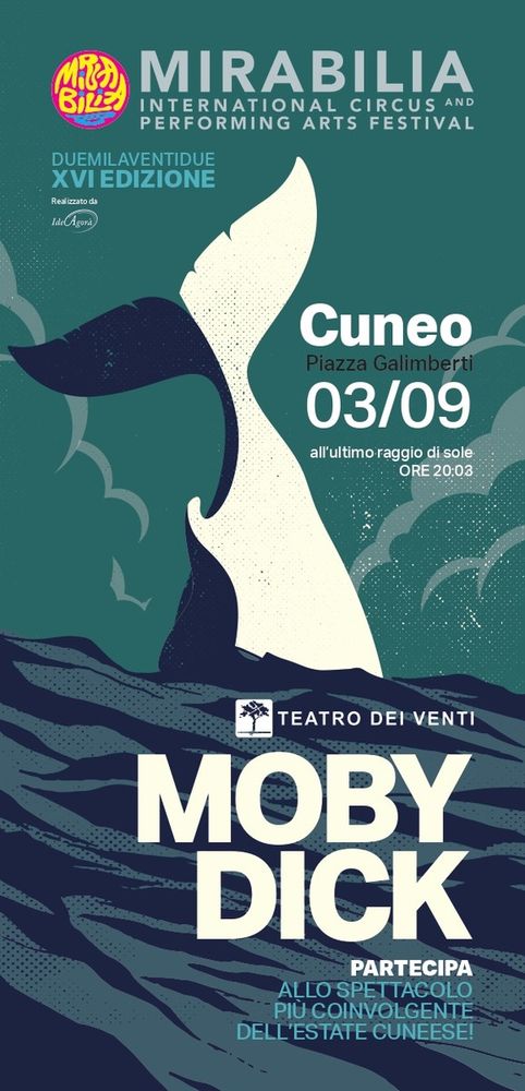 Mirabilia Festival 2022: 3 settembre 2022, 'Moby Dick' in piazza Galimberti a Cuneo