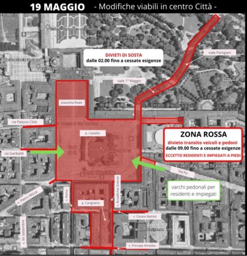 Centro di Torino "zona rossa", giovedì stop alle auto e pedoni per l'arrivo dei ministri stranieri Centro di Torino "zona rossa", giovedì stop alle auto e pedoni per l'arrivo dei ministri stranieri