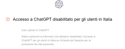 homepage bloccata chatGpt