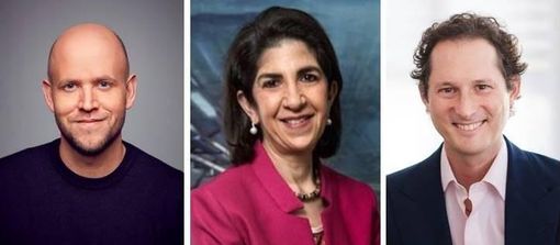 Daniel Ek, Fabiola Gianotti e John Elkann