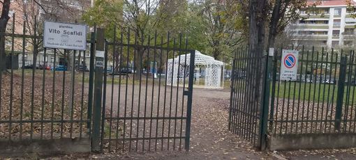 Il cancello ripristinato al giardino Scafidi