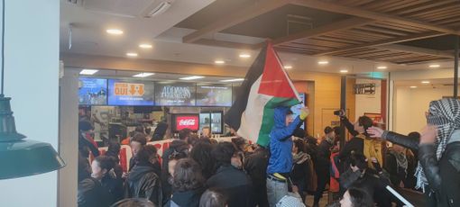 Corteo degli studenti pro Pal: tensioni davanti alla Prefettura, bruciato un manichino con volto di Valditara, preso di mira il Burger King [FOTO E VIDEO]