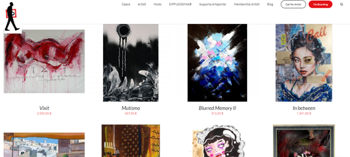 Portale web con opere d'arte
