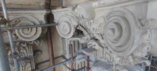 lavori in corso al cantiere di Palazzo Madama lavori in corso al cantiere di Palazzo Madama