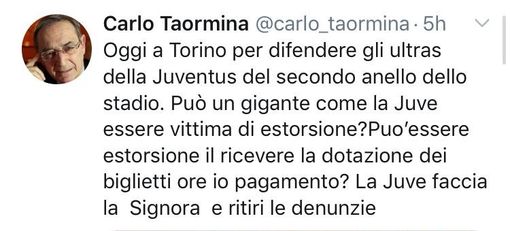 Ultrà Juventus: l'avvocato Taormina difenderà tre tifosi del gruppo &quot;Tradizione&quot;