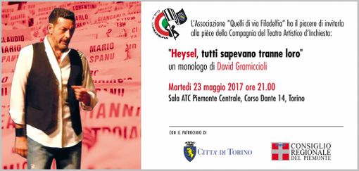 Domani sera a Torino &quot;Monologo per l'Heysel&quot; per non dimenticare