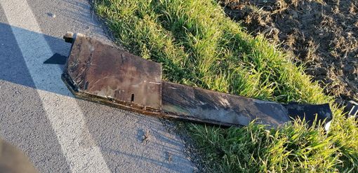 Rottame di ferro caduto a Buriasco Rottame di ferro caduto a Buriasco