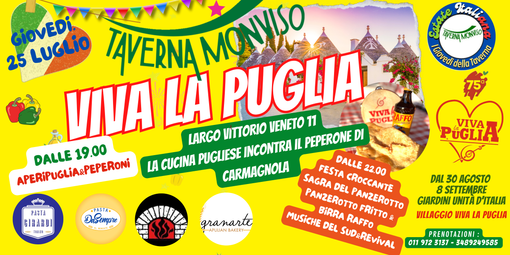 Alla “Taverna Monviso” di Carmagnola arriva “Viva la Puglia”