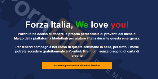 Coronavirus, la solidarietà ha tante forme: tra le risorse web, anche Pornhub diventa gratis per gli italiani