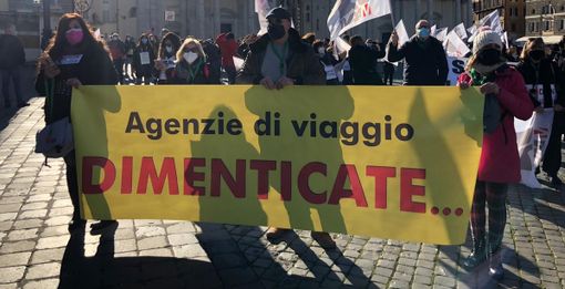 La protesta delle agenzie viaggio piemontesi a Roma