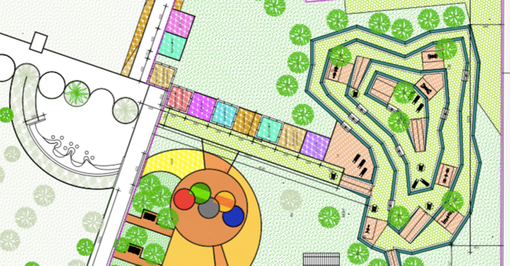 La planimetria del nuovo giardino Parco delle Farfalle a Torino La planimetria del nuovo giardino Parco delle Farfalle a Torino