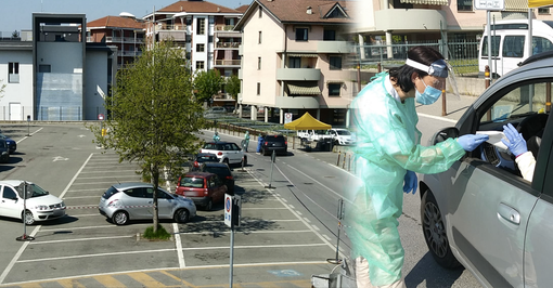 Coronavirus, a Carmagnola i tamponi si eseguono in auto nel parcheggio dell'ospedale