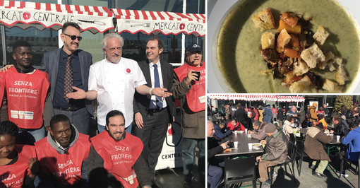 Progetto RePopp, lo chef Scabin offre la zuppa prodotta con gli avanzi alimentari del mercato [VIDEO]