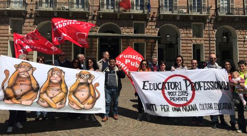 A Torino presidio degli educatori professionali: "La legge di stabilità ci danneggia"