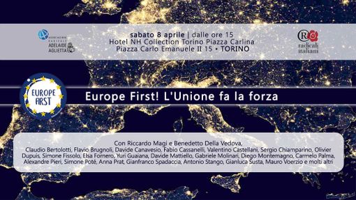 Radicali: Europe First! Domani appuntamento a Torino
