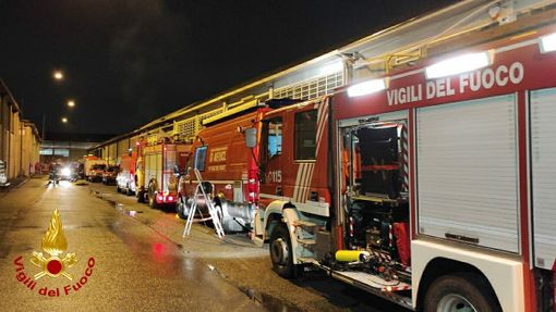 pompieri in azione a Moncalieri