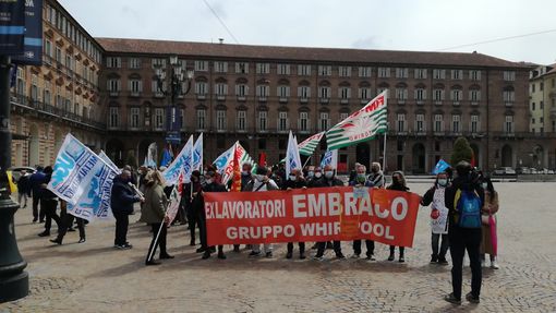 la protesta dei lavoratori Embraco