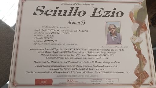 LUTTO - E' mancato Ezio Sciullo, papà del nostro collega Massimiliano. Ci stringiamo alla famiglia LUTTO - E' mancato Ezio Sciullo, papà del nostro collega Massimiliano. Ci stringiamo alla famiglia