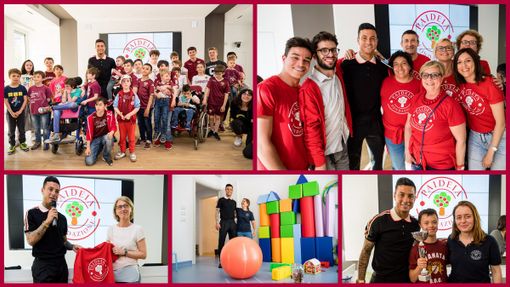 Armando Izzo insieme con i bambini del “Centro Padeia” Armando Izzo insieme con i bambini del “Centro Padeia”