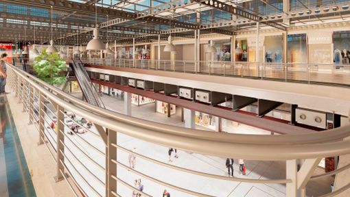 Restyling all'8 Gallery, una piazza e un parcheggio nel V padiglione Restyling all'8 Gallery, una piazza e un parcheggio nel V padiglione