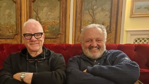 Malcolm McDowell con il direttore del TFF Steve Della Casa Malcolm McDowell con il direttore del TFF Steve Della Casa