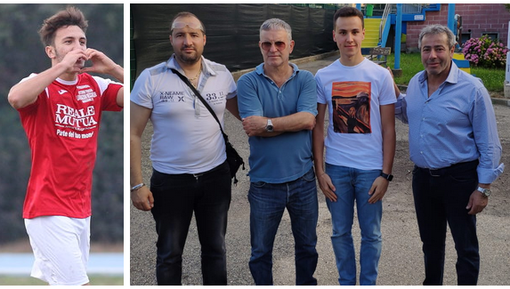 Michael Scavone e Riva Governanda in via Isonzo con il ds Gallo, mister Ligato e il pres Granieri