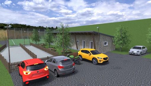 Il rendering del polo sportivo di Usseaux