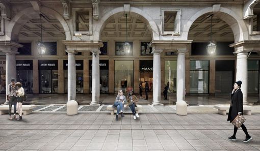 render della futura via Roma pedonale render della futura via Roma pedonale