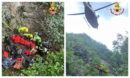 Incidente con quad, due persone finiscono in un dirupo: salvate dai vigili del fuoco