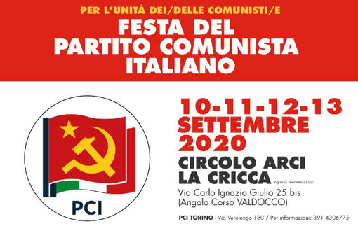 Dal 10 settembre al via la Festa del Partito Comunista Italiano