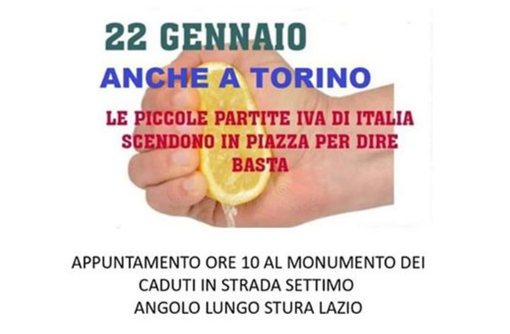 Un volantino che annuncia forme di protesta nel commercio a Borgaro Torinese