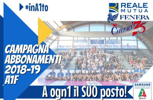 “A ogn1 il suo posto”, parte la campagna abbonamenti della Reale Mutua Fenera Chieri ‘76