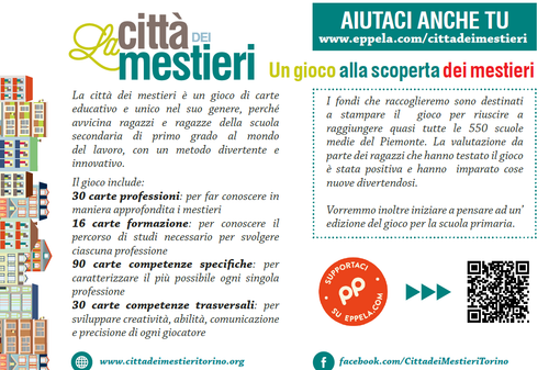 Un crowfunding per aiutare i ragazzi torinesi a scegliere dopo la scuola dell'obbligo divertendosi Un crowfunding per aiutare i ragazzi torinesi a scegliere dopo la scuola dell'obbligo divertendosi